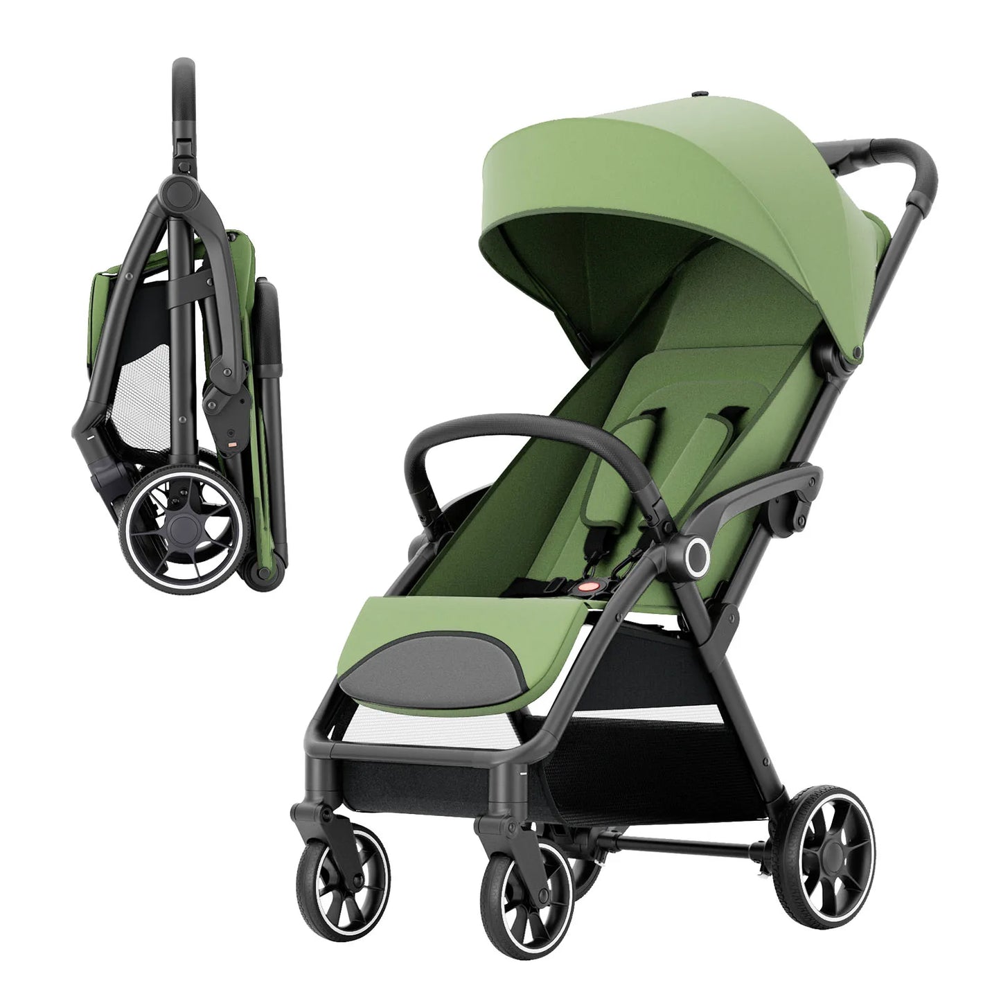 Standard Stroller  Seat, Foldable Portable Newborn Stroller, Luxury Baby Carriage Suit Baby,Toddlers, 360°Swivel Seat