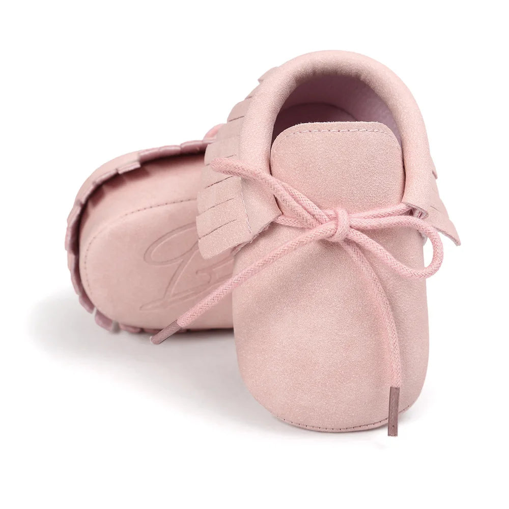 Baby  Moccasins 10-colors, Shoes Newborn Infant Boy Girl Classical Lace-up Tassels Suede Sofe Anti-slip Toddler Crib Crawl Shoes