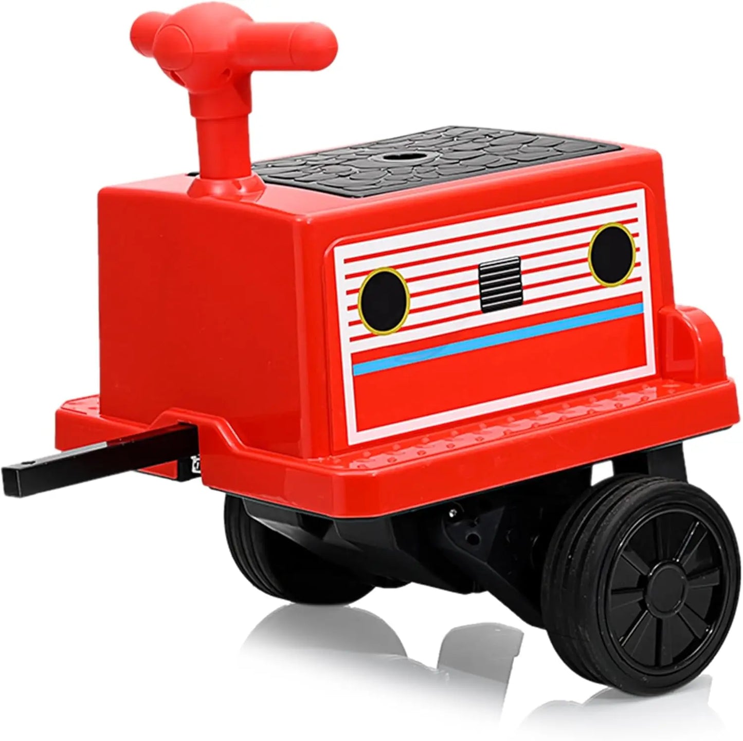 2 Seater Ride On Trackless Train , 12V Kids Ride On Toy with Height Adjustable Seat, Storage Space, Carriage for Toddlers 3+, 2nd carriage sold separately