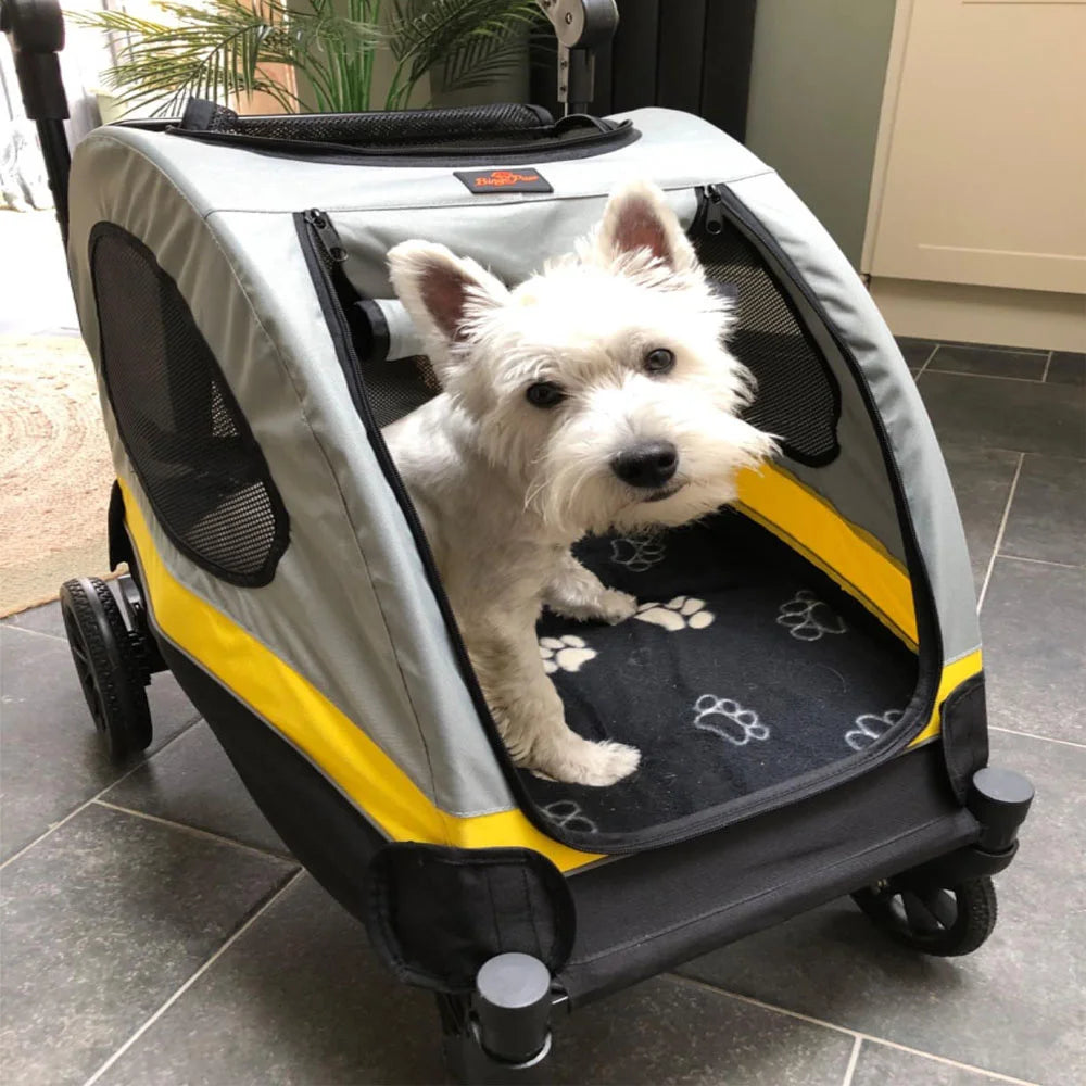 Premium Dog Stroller Pram 4 Wheel Foldable Cart Travel Walk Pet Jogger Wagon for Small Medium Large XL Dogs