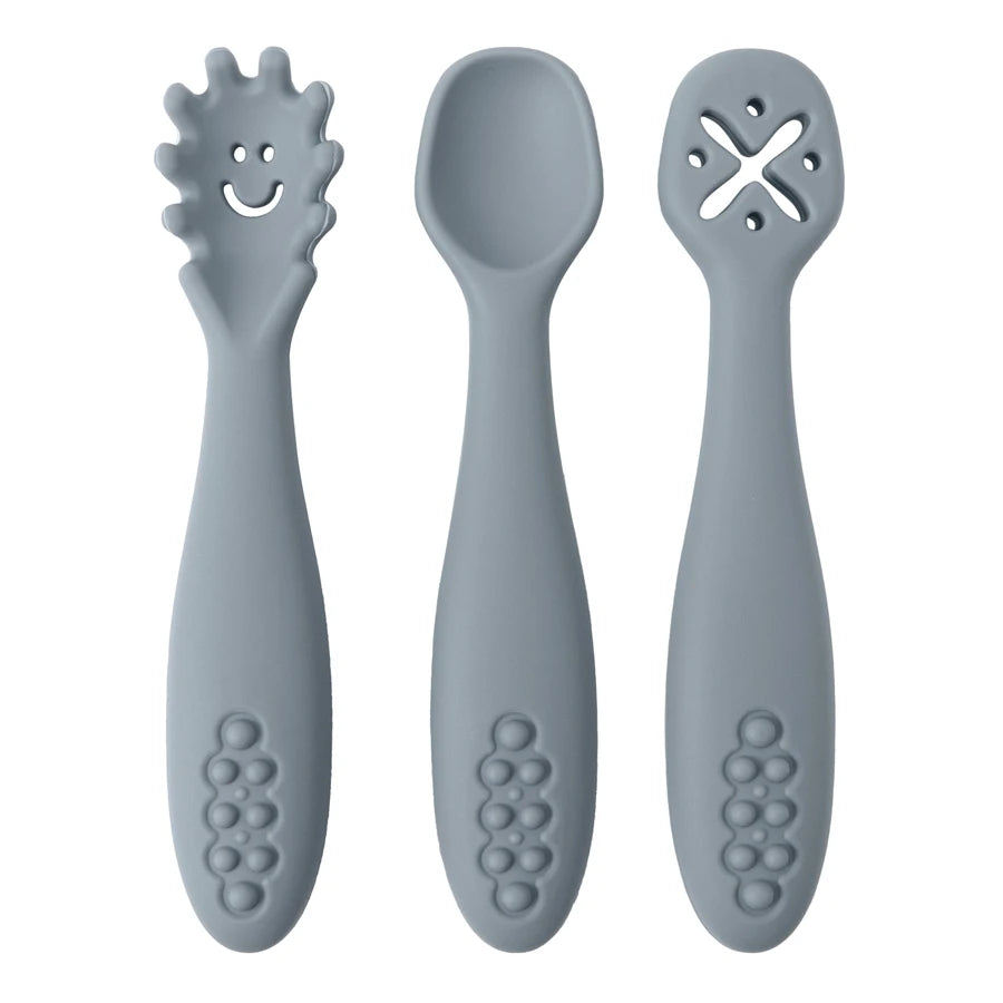 3PCS Cute Baby Learning Spoons Utensils Set Newborn Feeding Spoon Set Toddler Scoop Weaning Cutlery Children‘s Tableware