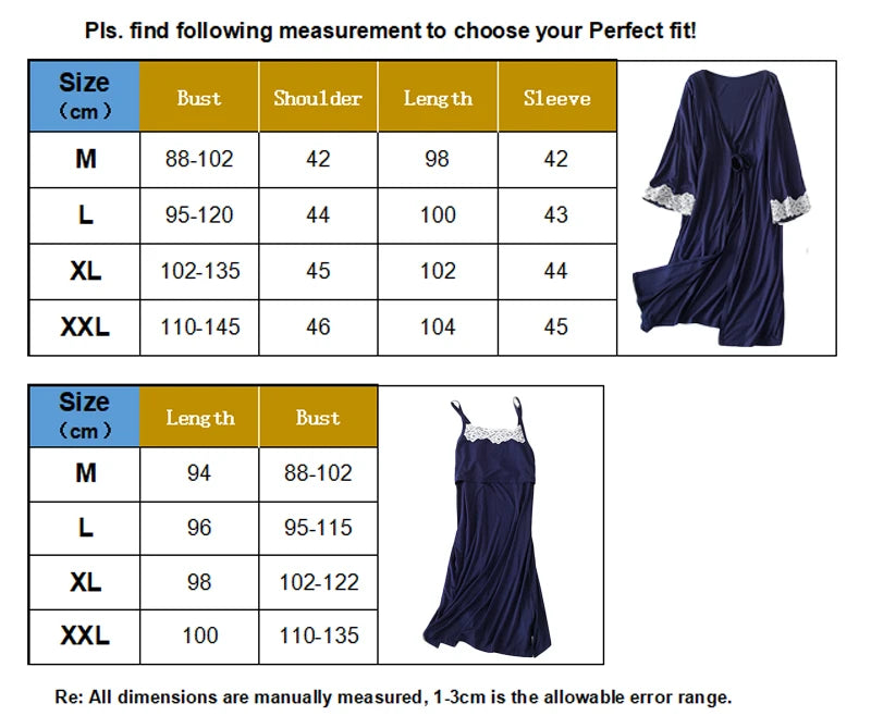 Maternity Labor Dress+Robe Childbirth Pregnancy Pajamas Sleepwear Nursing Sling Breastfeeding Nightgown - 2pcs/Set