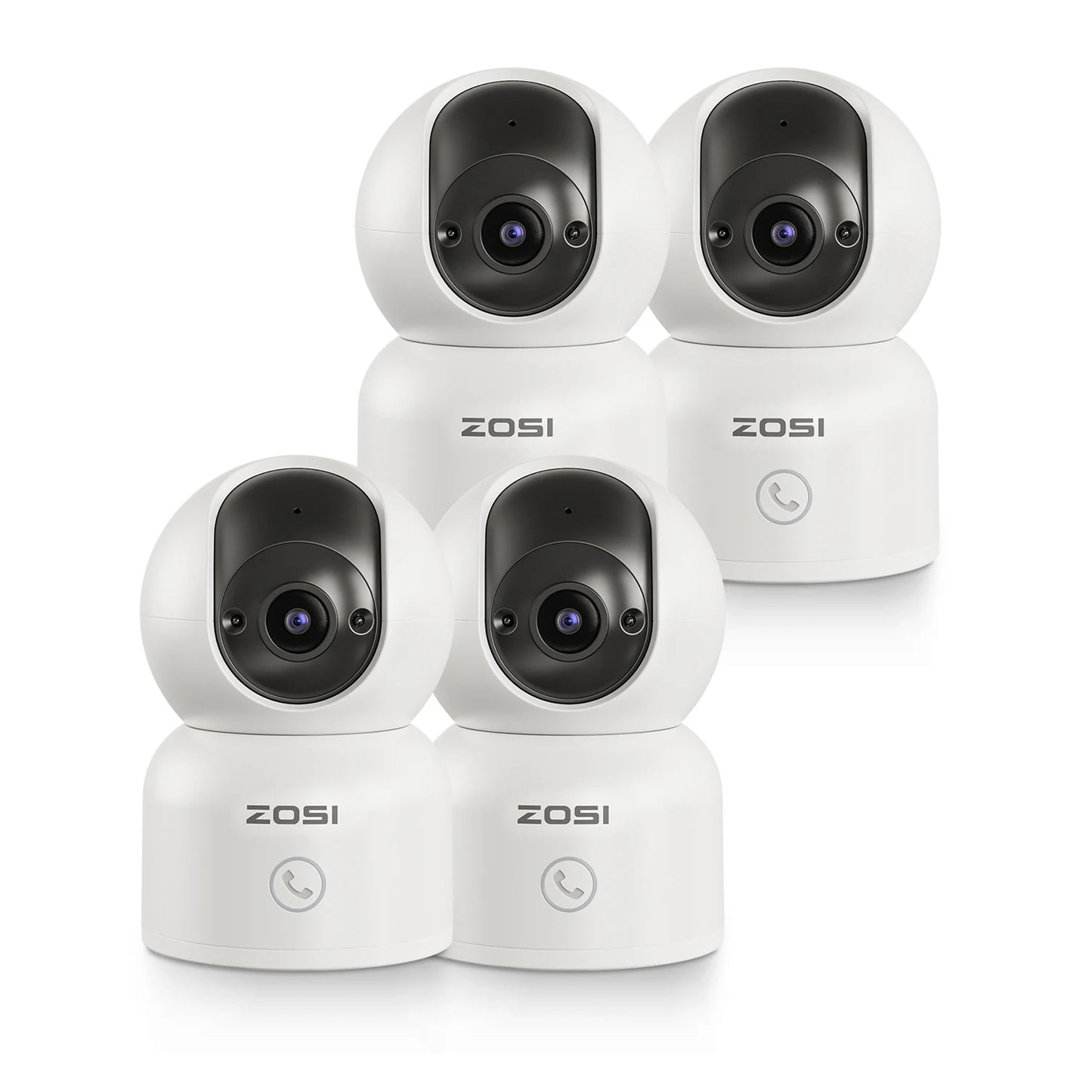 ZOSI Smart Baby Cams WiFi PTZ Auto Tracking AI 360° Panoramic Indoor Video Surveillance