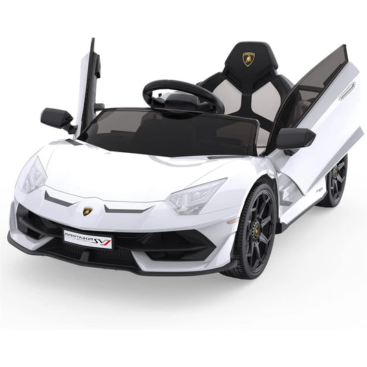 Kids Electric Car 12v Ride on Toys with Parent Remote 2-Speed Modes Engine Sounds & LED Lights Auto Doors for Boys & Girls