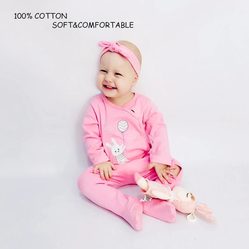 100% Cotton New Born Baby Long Sleeve Romper Cartoon Boys Girls ,  0-12 Monthes