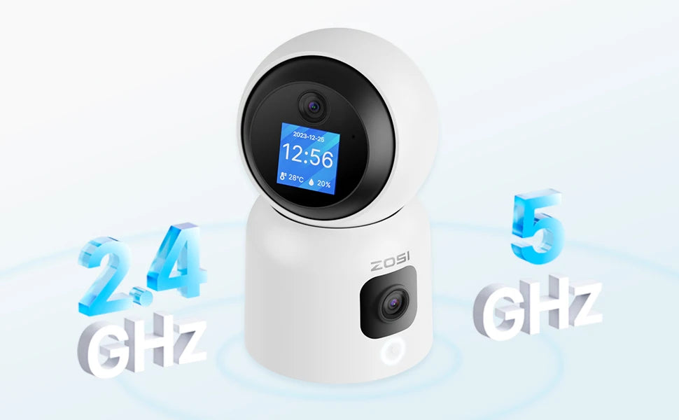 ZOSI Smart Baby Cams WiFi PTZ Auto Tracking AI 360° Panoramic Indoor Video Surveillance