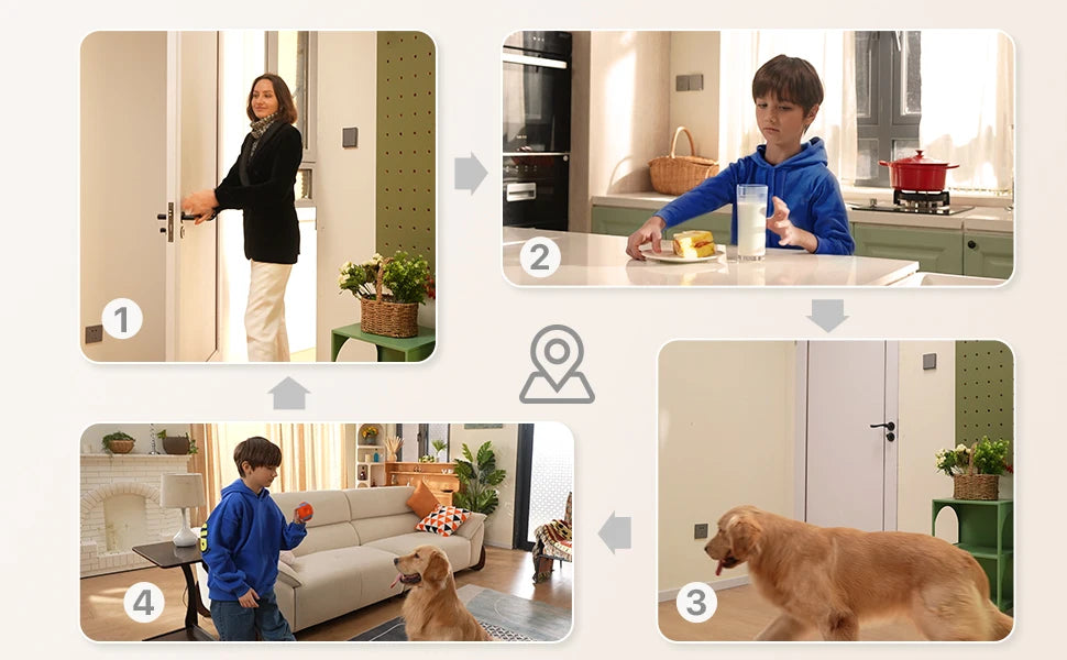 ZOSI Smart Baby Cams WiFi PTZ Auto Tracking AI 360° Panoramic Indoor Video Surveillance