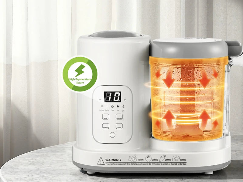4-in-1 Auto-Clean, BPA-Free, for 4-12 Months Baby Food Maker Steamer Blender
