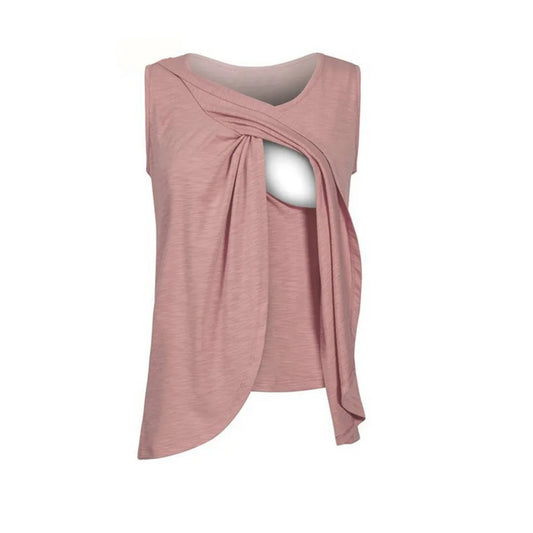 Nursing Breastfeeding Maternity Summer Short Sleeve Side Button Crew Neck Tees Solid Color Nursing Tops