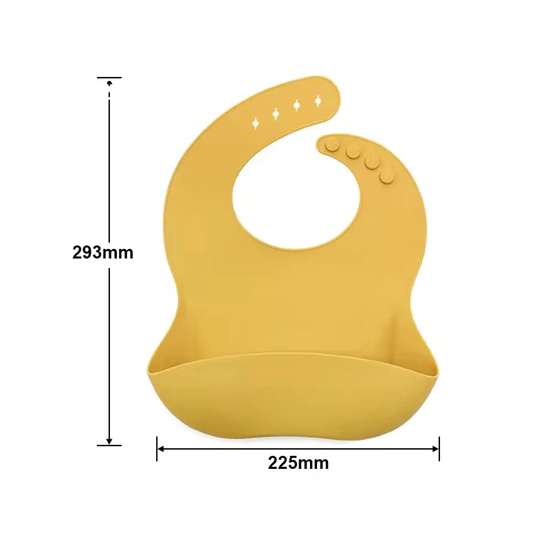 Soft Silicone Adjustable Unisex Baby Toddler Bibs