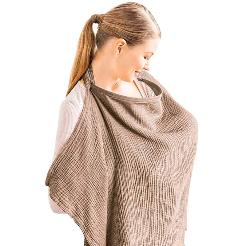 Nursing Breastfeeding Cotton Muslin Privacy Cover Cloth
