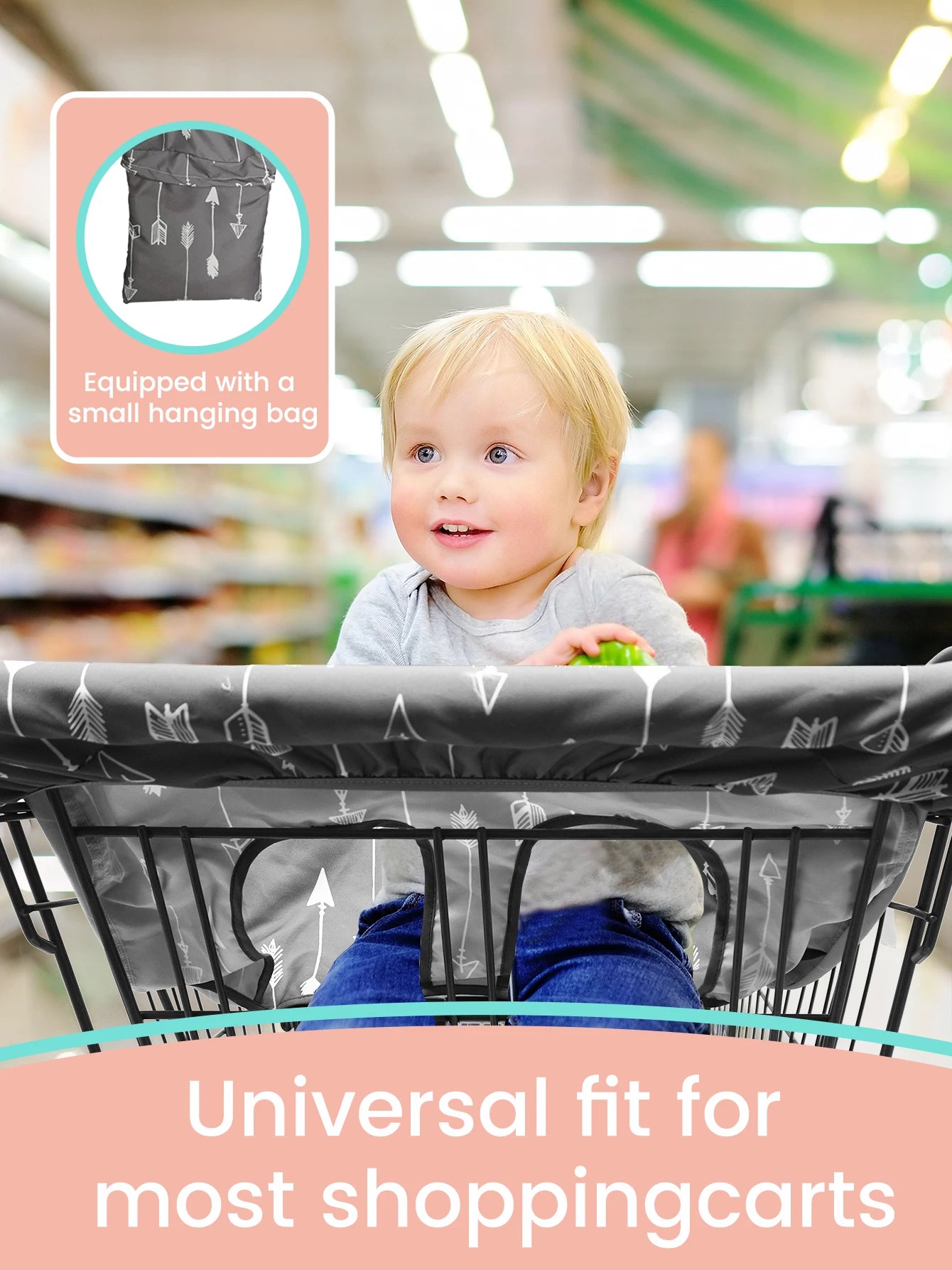 1PC Waterproof Baby Shopping Cart Seat Cover Anti-Dirt Portable Travel Protector for Supermarket  Carts