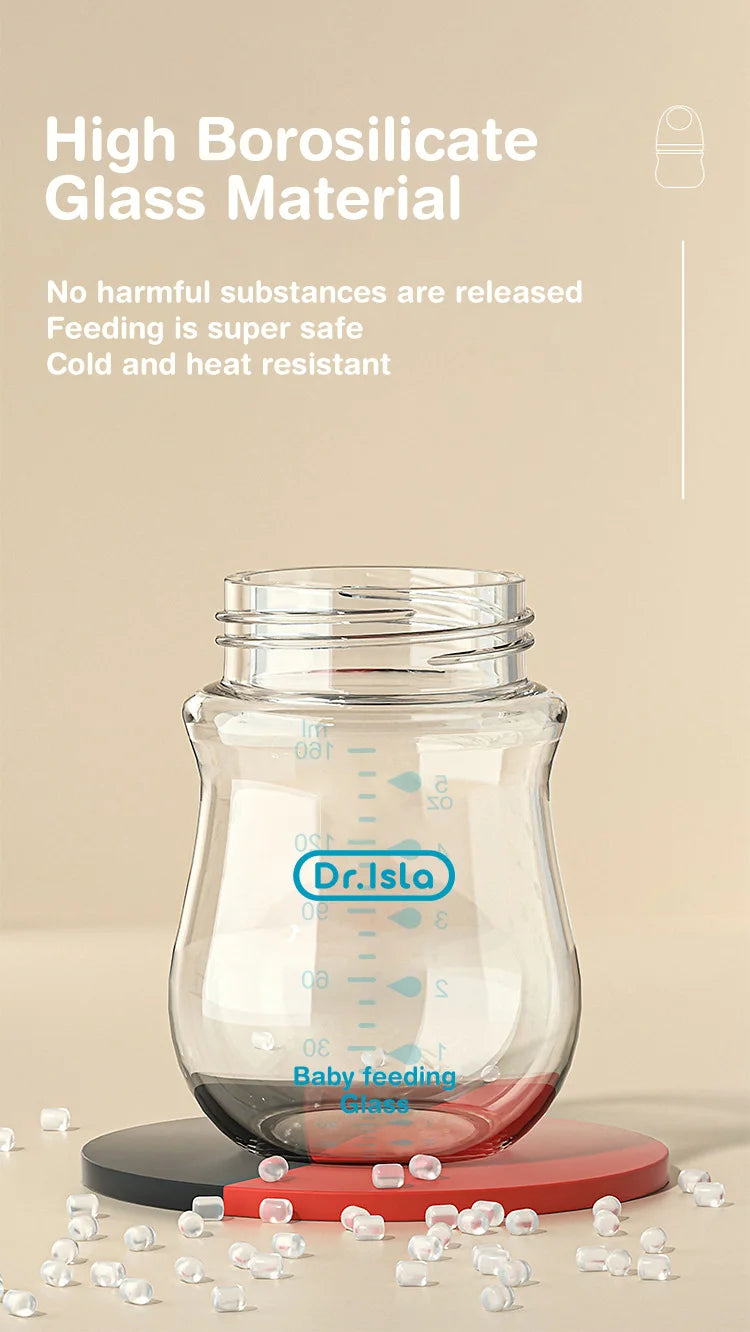 Newborn Glass Feeding Bottles 90ML/160ML Baby Bottle Anti-flatulence Milk Feeding Bottles Infant BPA free, 1PCS