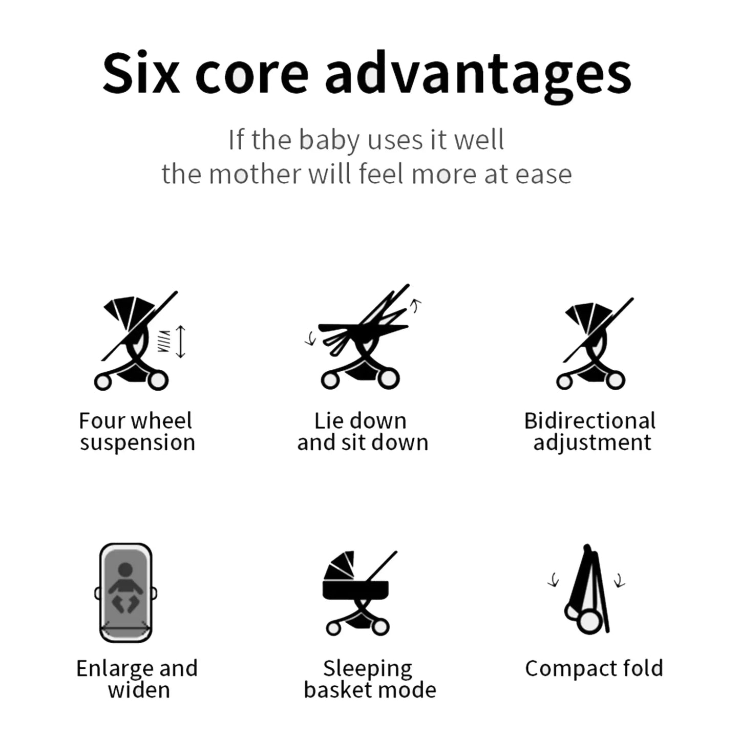 Baby Stroller 3-in-1 Travel System, Adjustable stroller and Accessories Combo Set, One Click Folding.