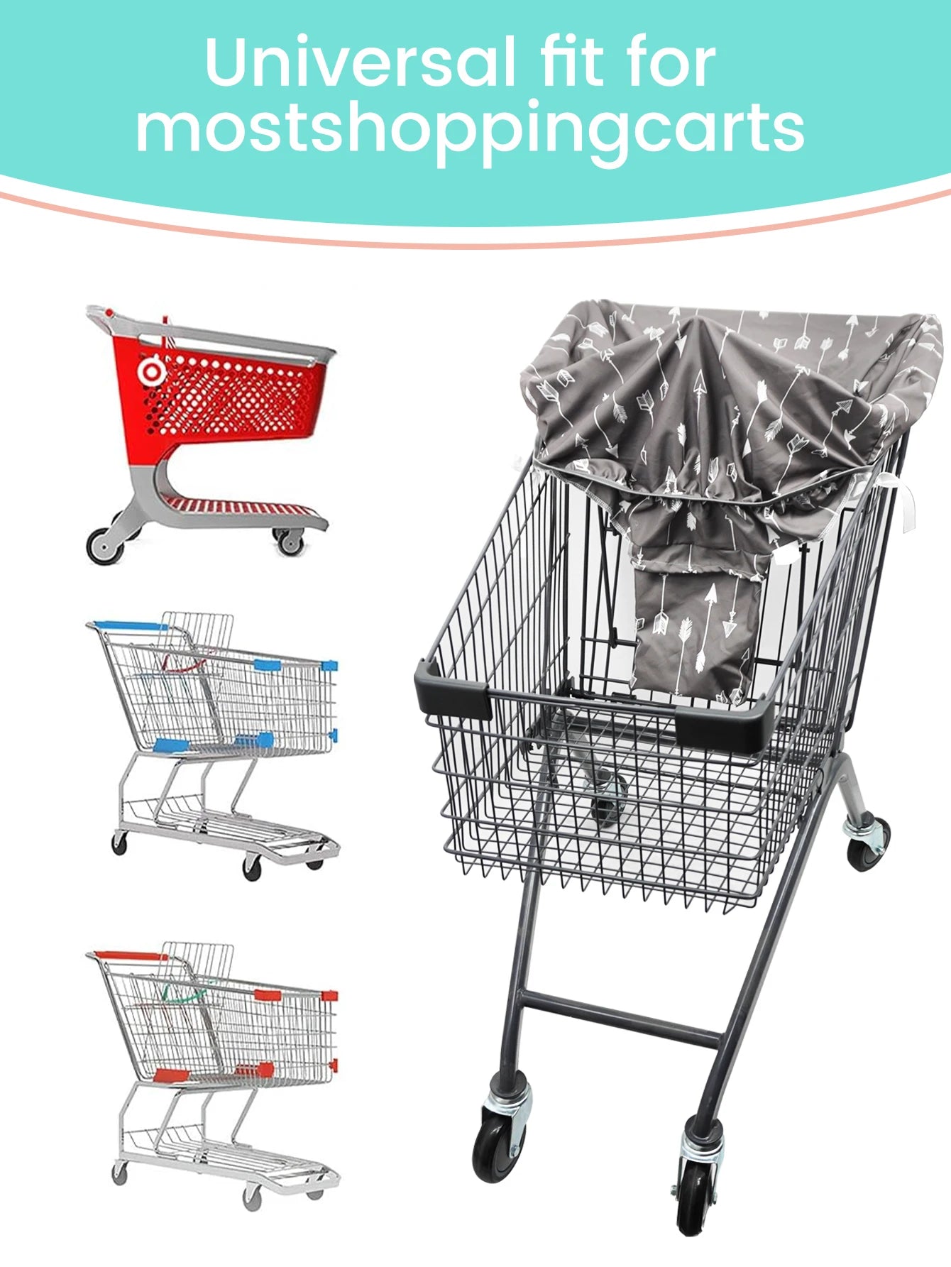 1PC Waterproof Baby Shopping Cart Seat Cover Anti-Dirt Portable Travel Protector for Supermarket  Carts