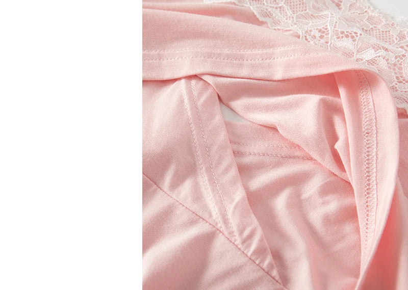 Maternity Labor Dress+Robe Childbirth Pregnancy Pajamas Sleepwear Nursing Sling Breastfeeding Nightgown - 2pcs/Set