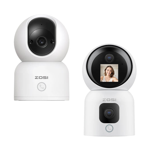 ZOSI Smart Baby Cams WiFi PTZ Auto Tracking AI 360° Panoramic Indoor Video Surveillance