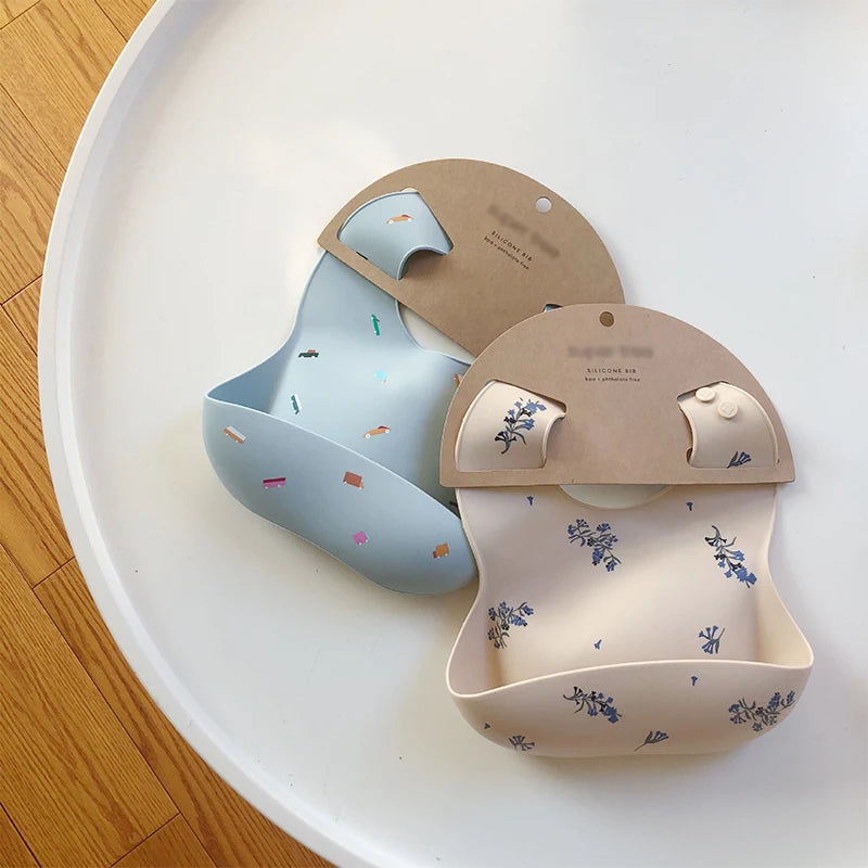 Soft Silicone Adjustable Unisex Baby Toddler Bibs