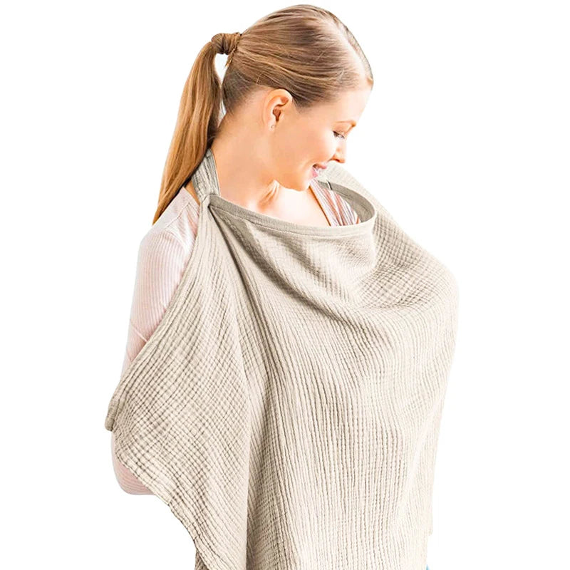 Nursing Breastfeeding Cotton Muslin Privacy Cover Cloth