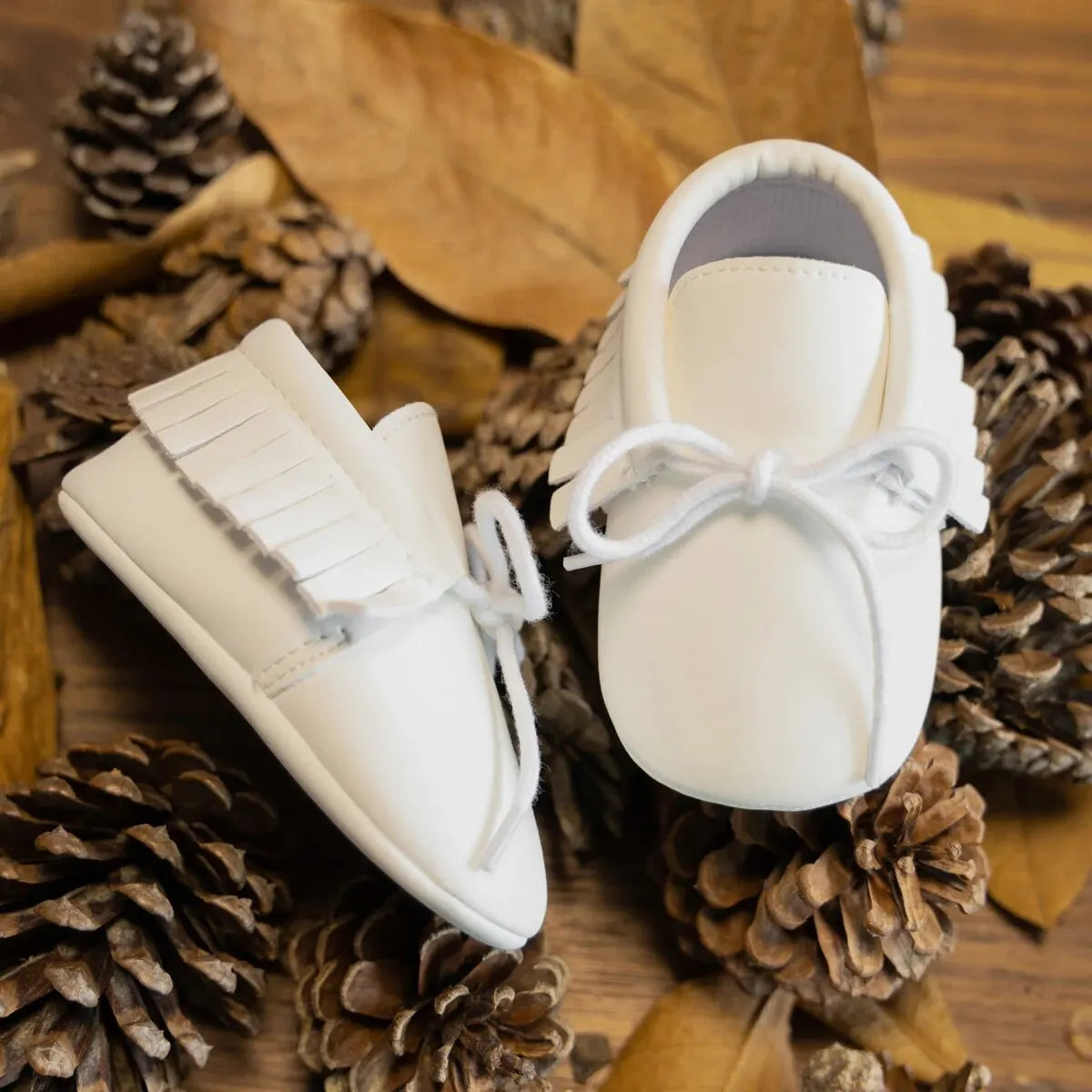 Baby Fringe Moccasins (0-18M) Boys Girls Shoes Tie Casual Baby Shoes Lace Tassel Soft Bottom Newborn First Walker Toddler Crib Shoes