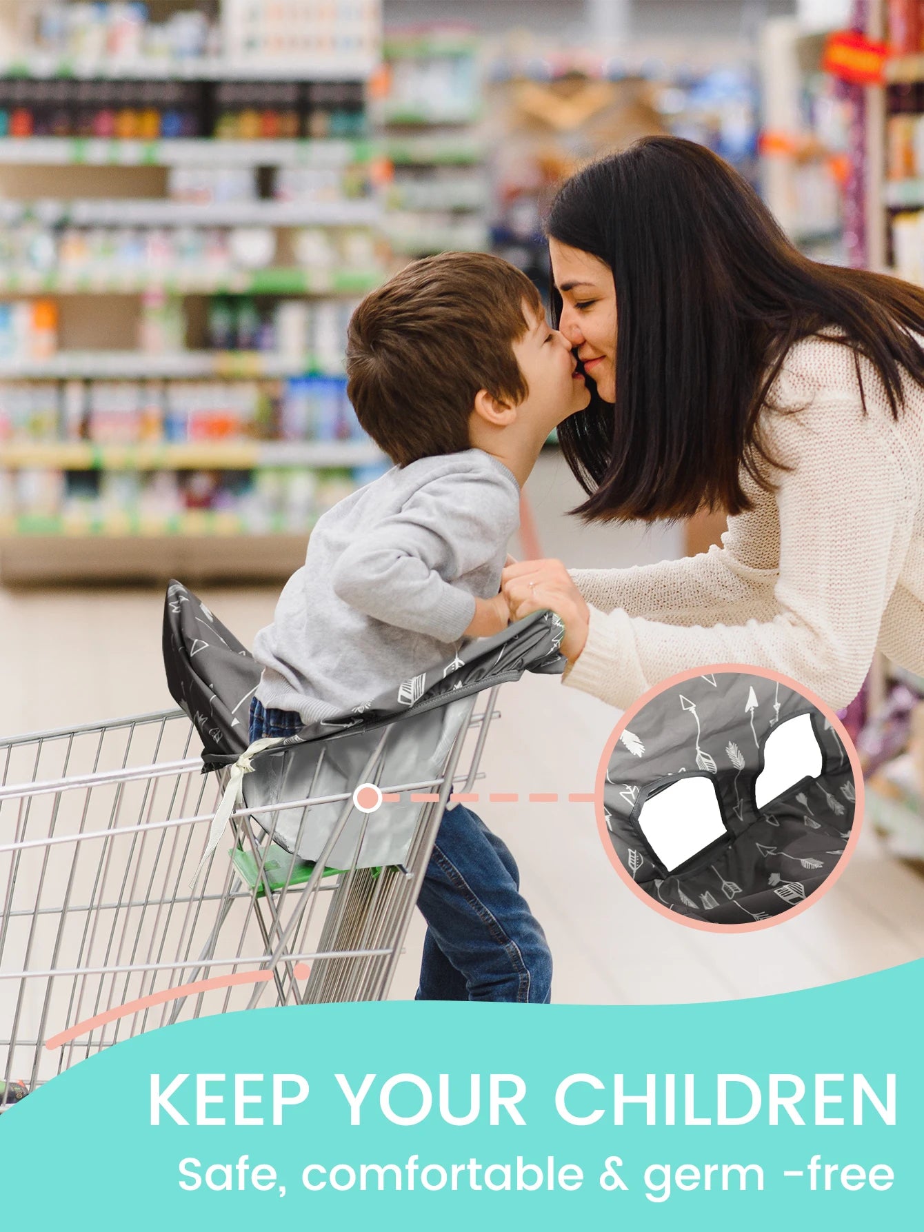 1PC Waterproof Baby Shopping Cart Seat Cover Anti-Dirt Portable Travel Protector for Supermarket  Carts
