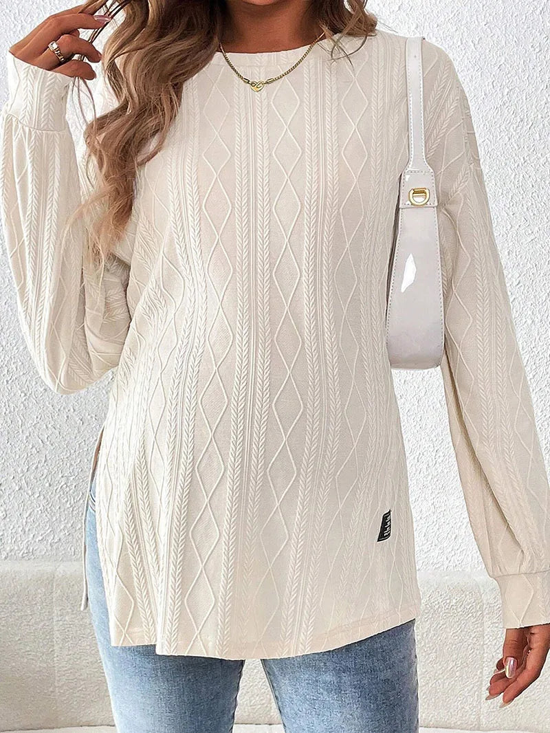 Maternity Clothes Pregnant Women Wear Round Neck Long Sleeve Monochrome Daily Leisure Top