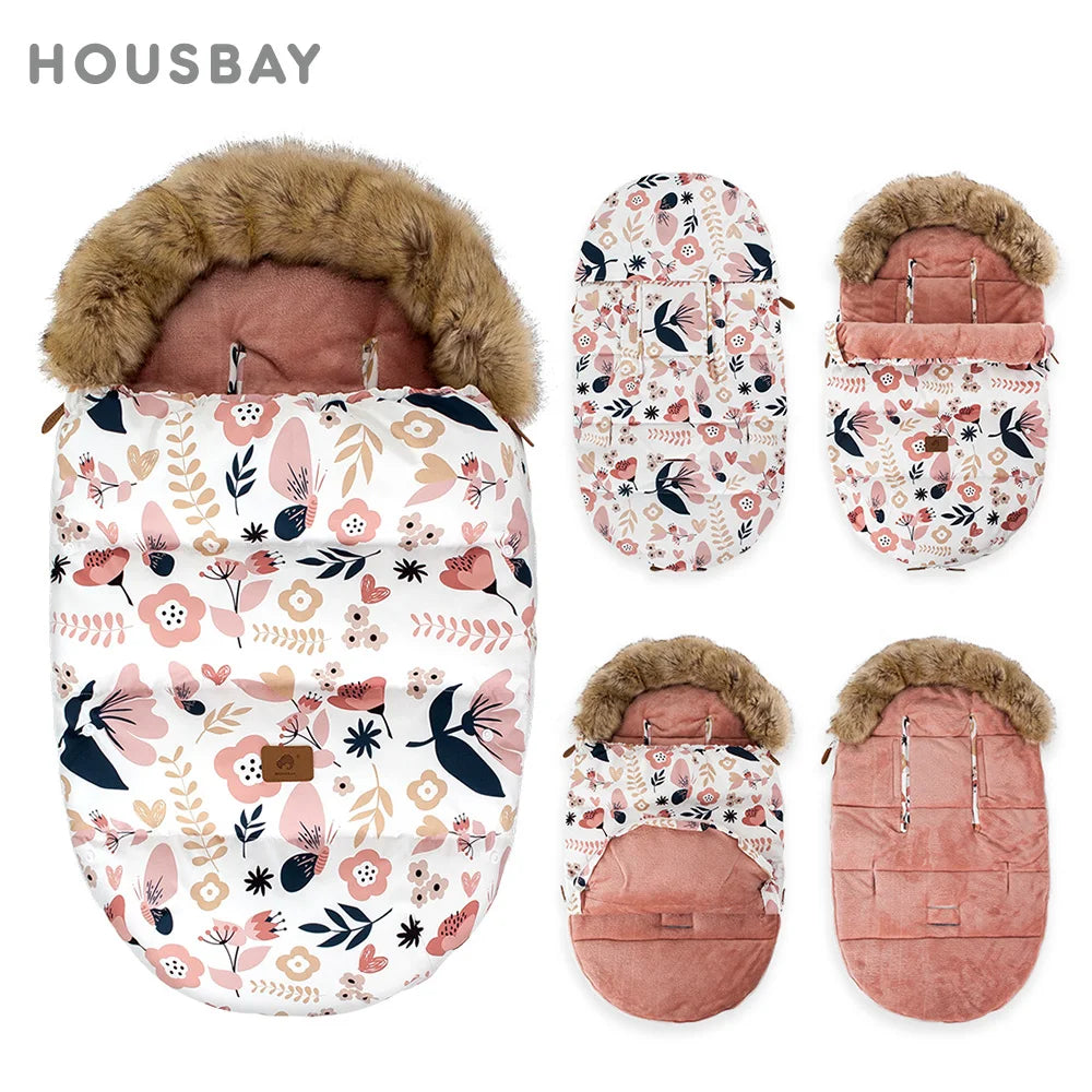 0-24 Months Baby Carriage Sack Winter Warm Thicker Envelope For Discharge Stroller Footmuff Universal Pram Cover Accessories