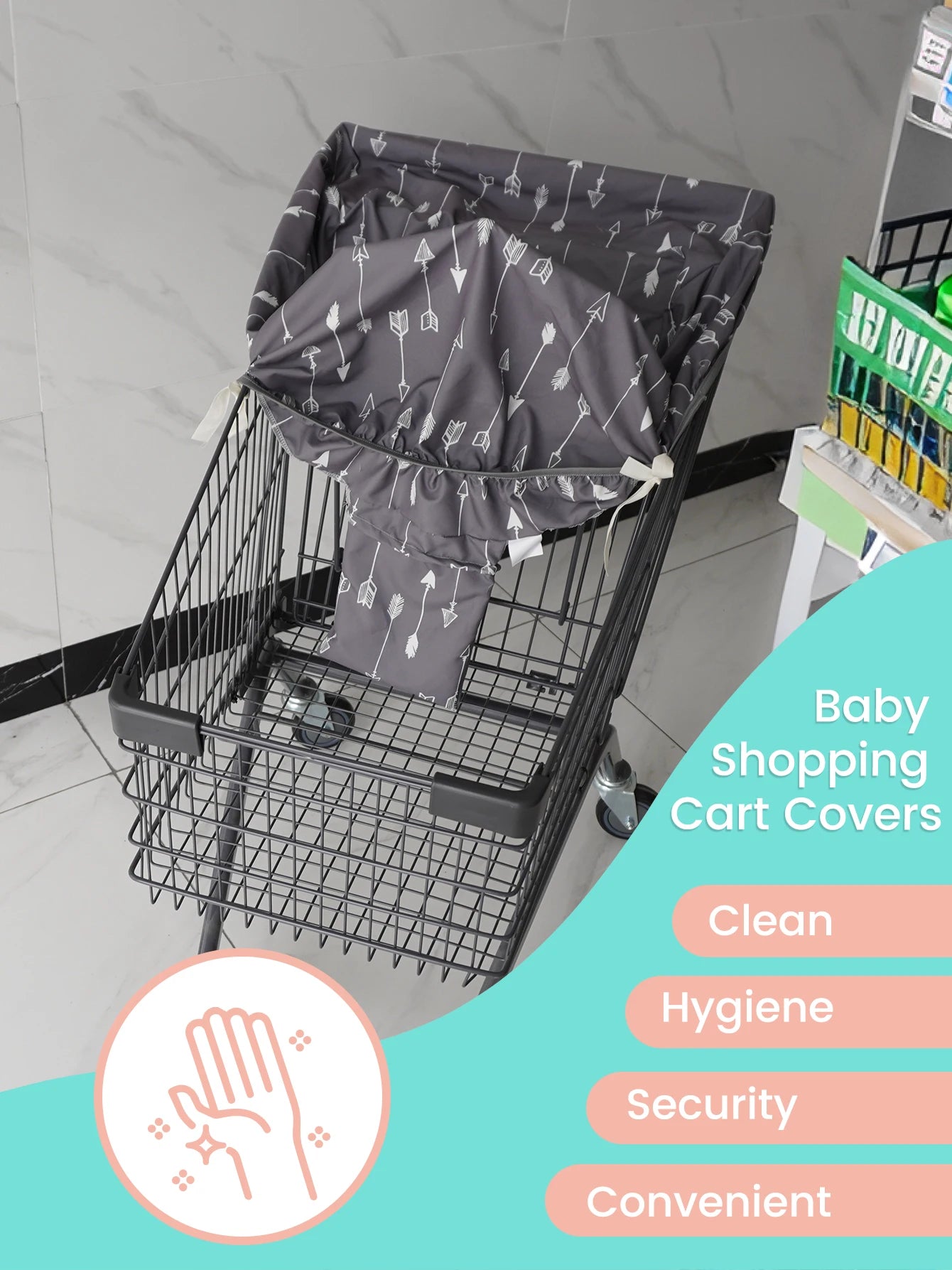 1PC Waterproof Baby Shopping Cart Seat Cover Anti-Dirt Portable Travel Protector for Supermarket  Carts