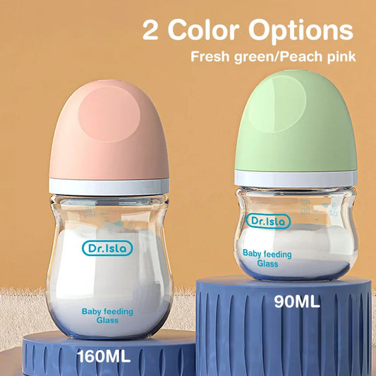 Newborn Glass Feeding Bottles 90ML/160ML Baby Bottle Anti-flatulence Milk Feeding Bottles Infant BPA free, 1PCS