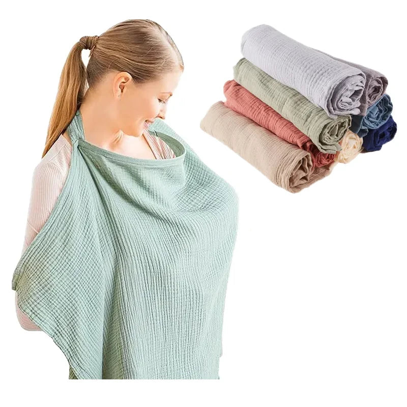 Nursing Breastfeeding Cotton Muslin Privacy Cover Cloth