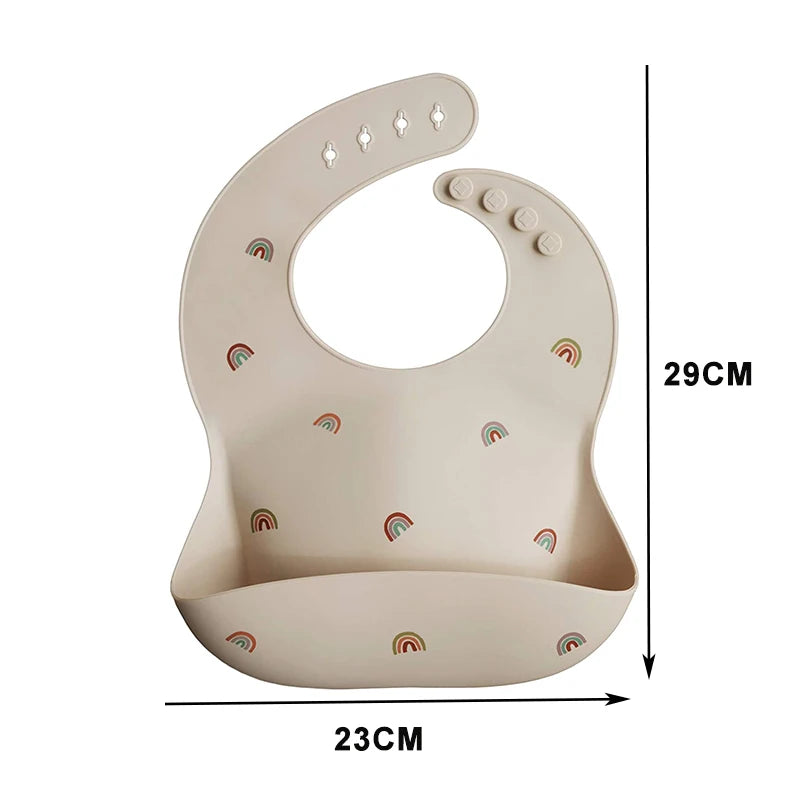 Soft Silicone Adjustable Unisex Baby Toddler Bibs