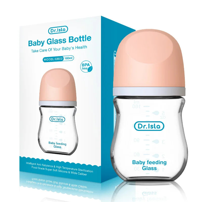 Newborn Glass Feeding Bottles 90ML/160ML Baby Bottle Anti-flatulence Milk Feeding Bottles Infant BPA free, 1PCS