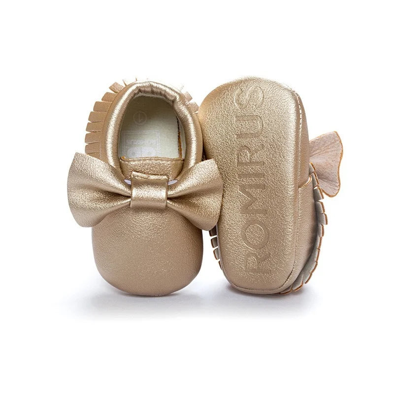 Girl Newborn moccasins Baby (0-18M)  First Walker Princess Bowknot Fringe Toddler Baby Crib Shoes Casual