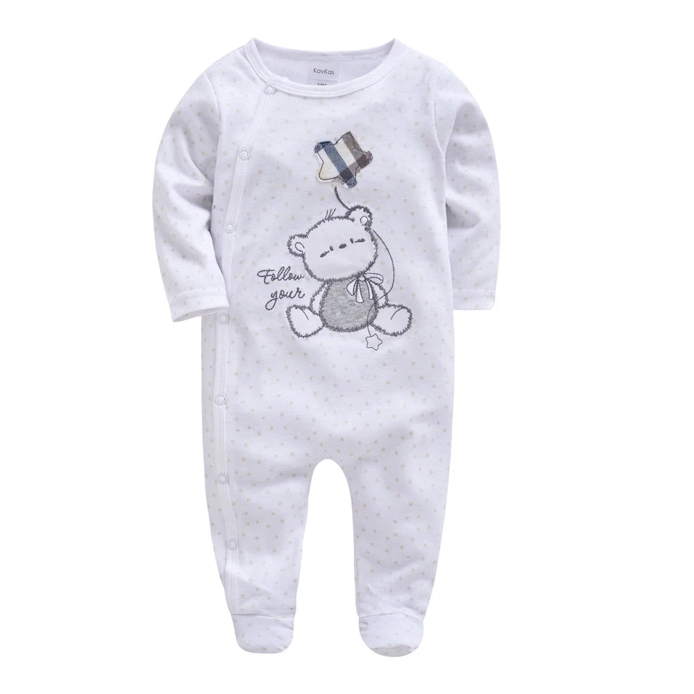 100% Cotton New Born Baby Long Sleeve Romper Cartoon Boys Girls ,  0-12 Monthes