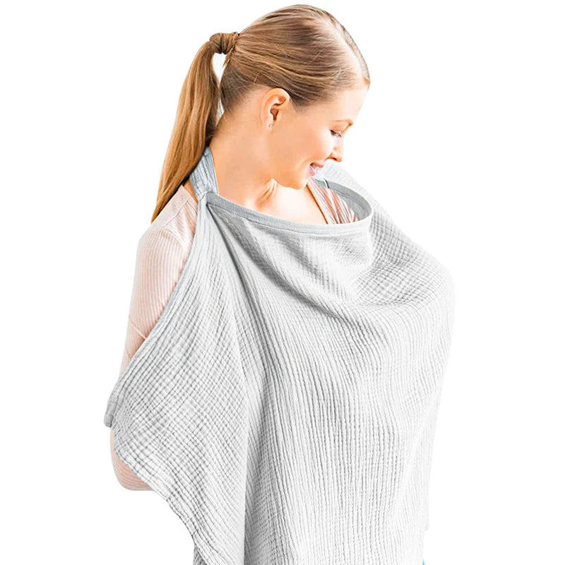 Nursing Breastfeeding Cotton Muslin Privacy Cover Cloth