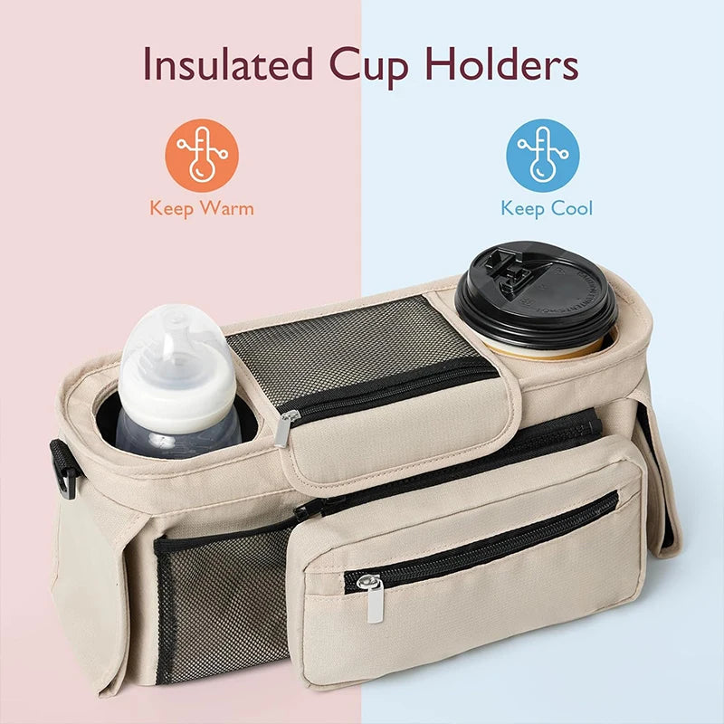 Baby Stroller Storage Large Capacity Travel Hanging Bag Mommy Bag Phone Bottle Holder Pram Diaper Bags Baby Stroller Accessories