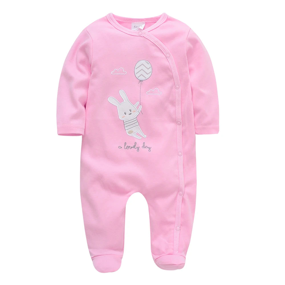 100% Cotton New Born Baby Long Sleeve Romper Cartoon Boys Girls ,  0-12 Monthes