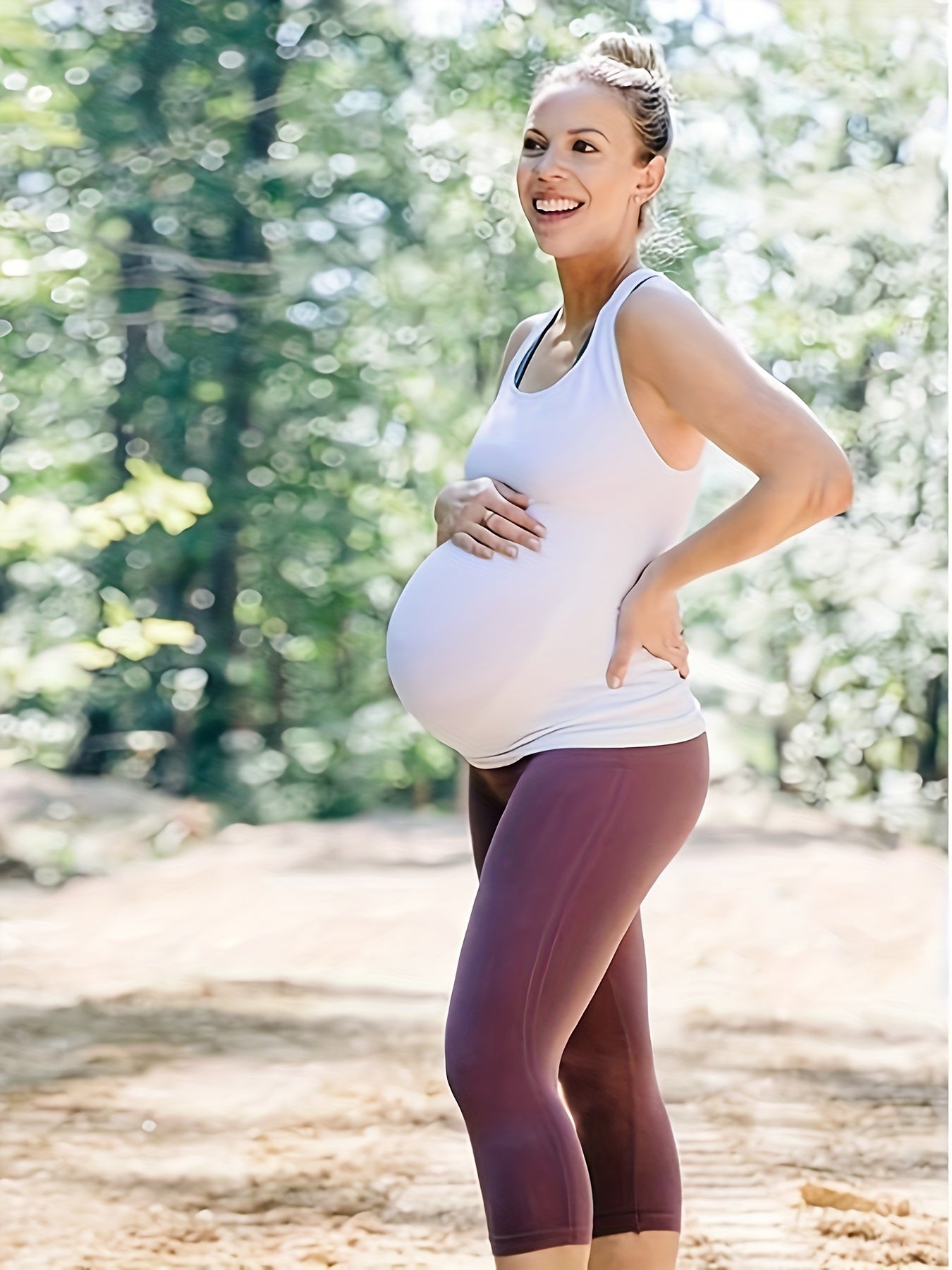 3 Pack Maternity Leggings with Pockets Over The Belly, Womens Workout Yoga Pregnancy Pants - Soft Workout Pregnancy Yoga Pants