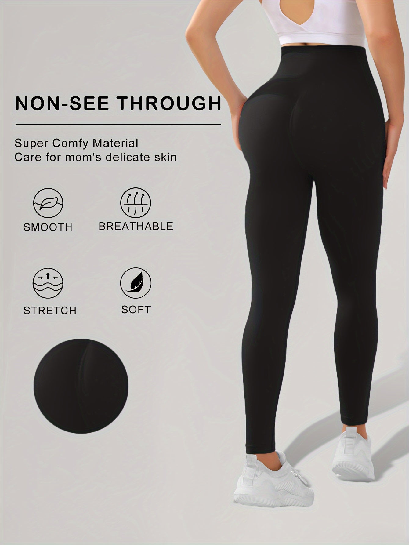 Maternity High Waist Tummy Control Butt Lifting Thigh Slimming & Breathable Softness Leggings -2pcs