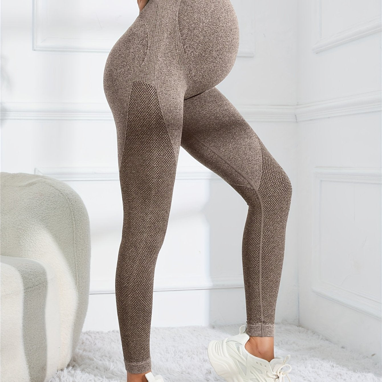 Maternity Yoga Pants High Elasticity High Waist Tummy Control Moisture-Wicking Quick-Dry for Women
