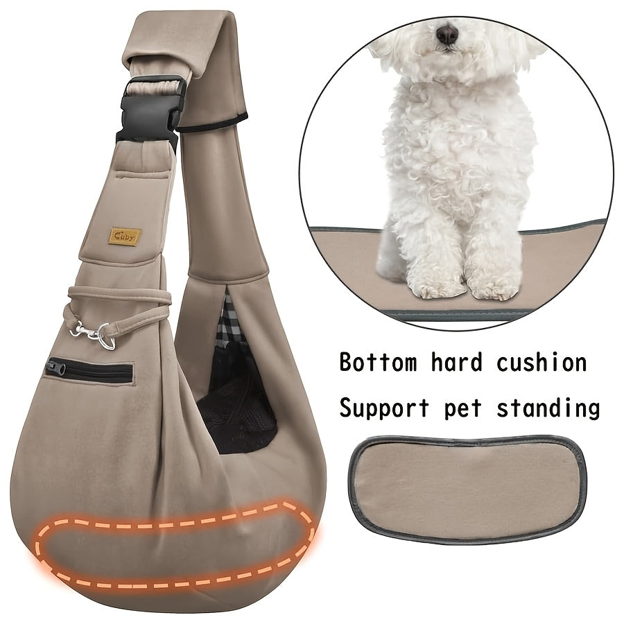 Pet Shoulder Carrier Sling Cuby Brand: Adjustable Dog Cat Padded Hard Bottom Soft Carrying Bag - Comfortable And Convenient Pet Travel Bag