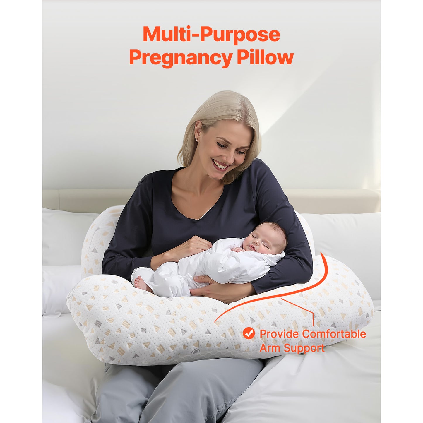 Pregnancy Pillow Adjustable Maternity Pillow for Pregnant Women Soft Breathable H-type/W-type three-in-one/two-in-one