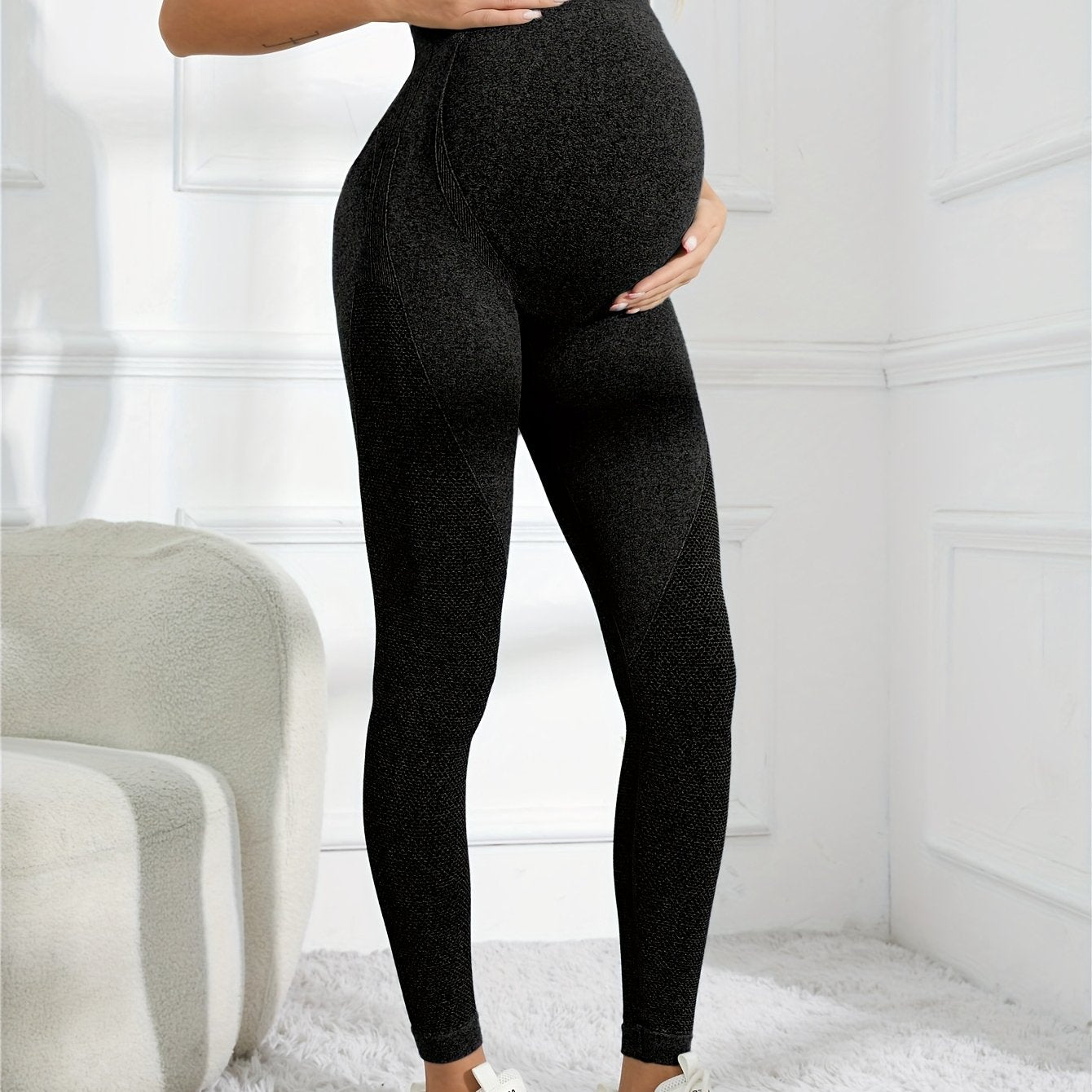 Maternity Yoga Pants High Elasticity High Waist Tummy Control Moisture-Wicking Quick-Dry for Women