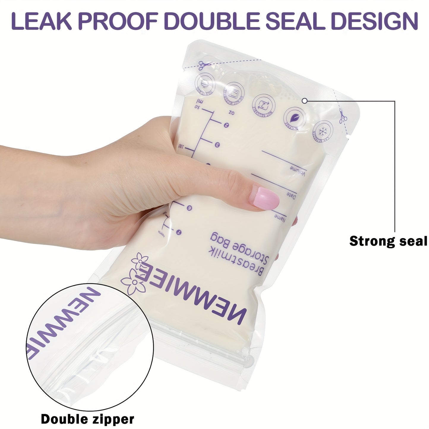 300 Count Breastmilk Storage Bags 8 Oz Breast Milk Storing Bags Milk Storage Bags For Breastfeeding With Pour Double Seal Self Spout Standing Breastmilk Storing Bags
