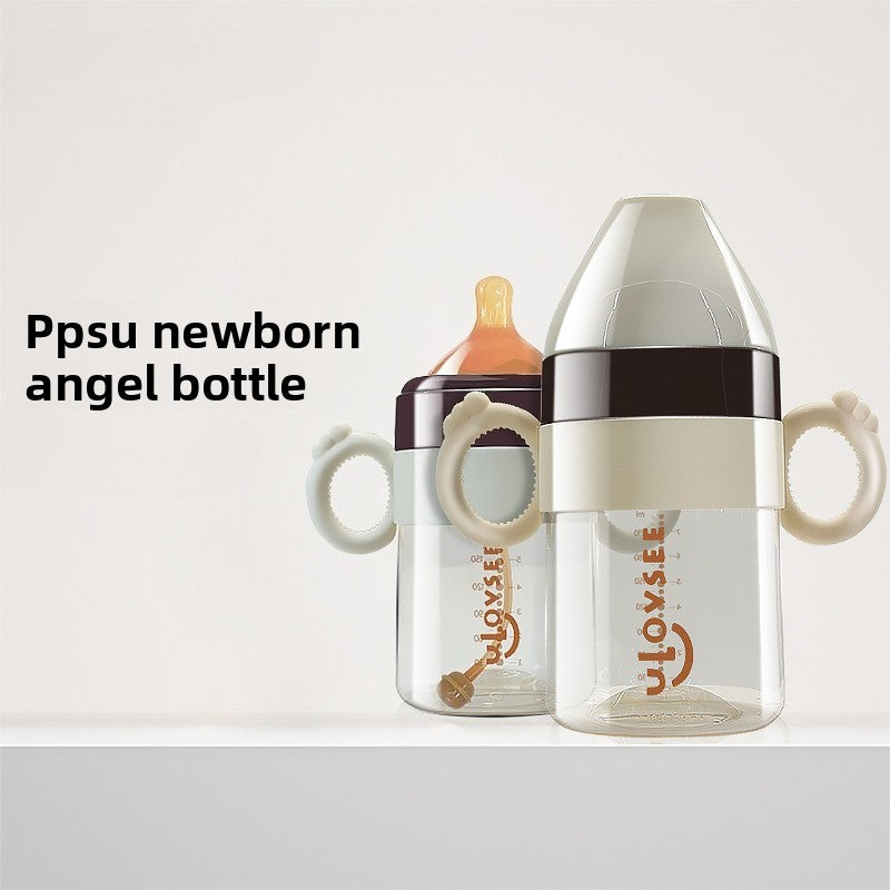 PPSU Baby Bottle 3 in 1 Wide Neck 5 oz with Duckbill Spout for 6 Months to | Multifunctional Feeding Drinking, and Cyan, TAPUSEN Brand, Includes Bottle Additions and Cleaning Brush