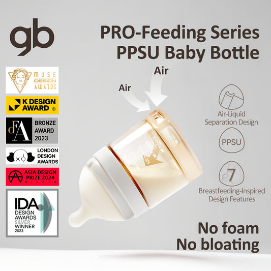 gb PPSU Baby Bottles 3 Sizes, Award-Winning PPSU-Liquid Separation Tech | 7FB Breast-like Nipple & V-Valve Straw | No Spit-Up, BPA-Free (5.41floz+8.12floz+10.14floz) for 0.0-39.37ft,  Vvalve Design, Breastfeeding Moms