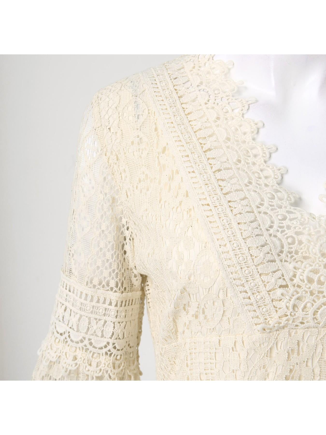 Solid Color 3/4 Sleeve Maternity Dress with V Neck And Hollow Lace Flare Sleeves for Expecting Mothers