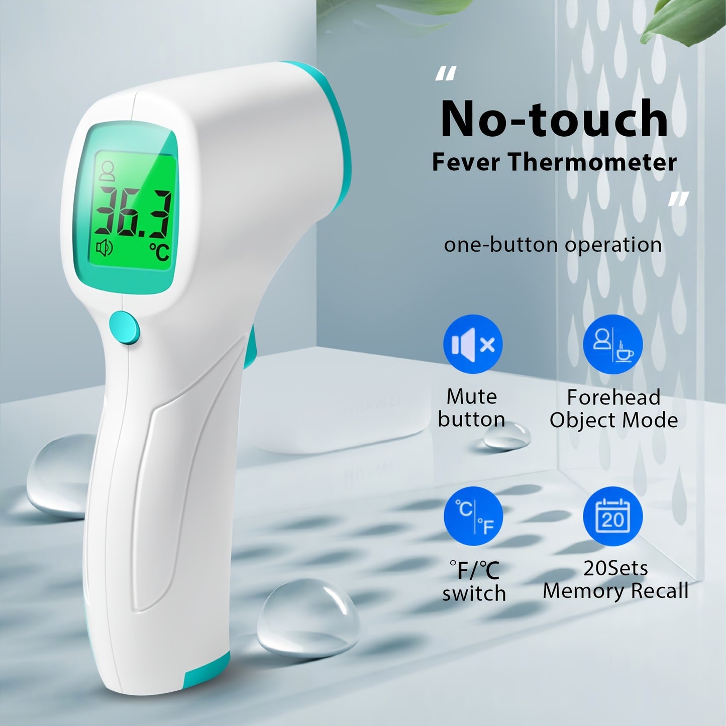 Thermometer Forehead Themmometer for Kids Digital Touchless Thermometer Infrared Forehead Thermometer with 3in 1 LCD Display Battery Included