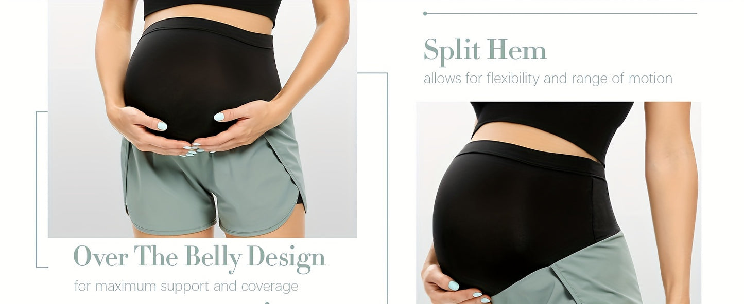 Maternity Shorts Over Belly Workout Running Casual Summer Pregnancy Shorts