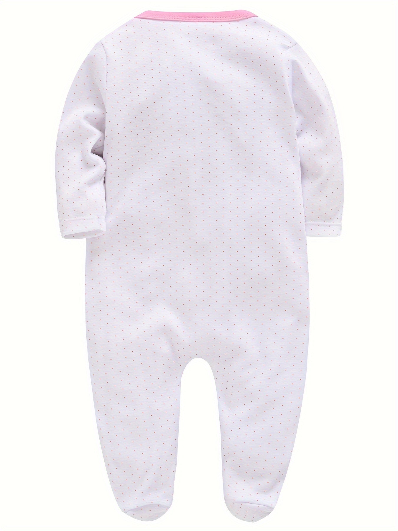 100% Cotton Print Newborn Baby Girl Soft Long Sleeve Footed Romper Cartoon Bunny Rabbit Floral, 0-12 Months